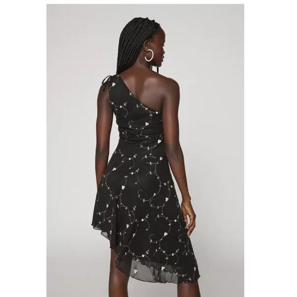 Kimchi Blue Solstice Asymmetric Mini Dress Women's Large Black One Shoulder - Picture 2 of 15